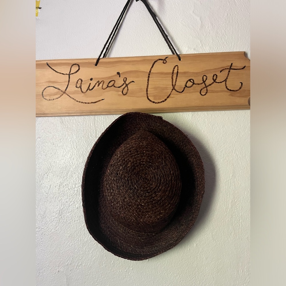 90s Liz Claiborne straw wide brim hat